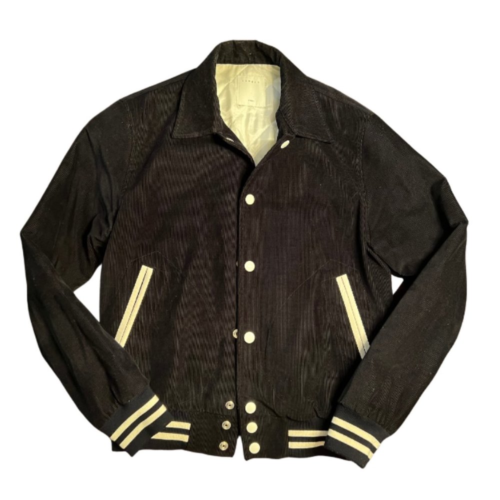Sandro Paris Athletic Velvet Corduroy navy jacket sz small